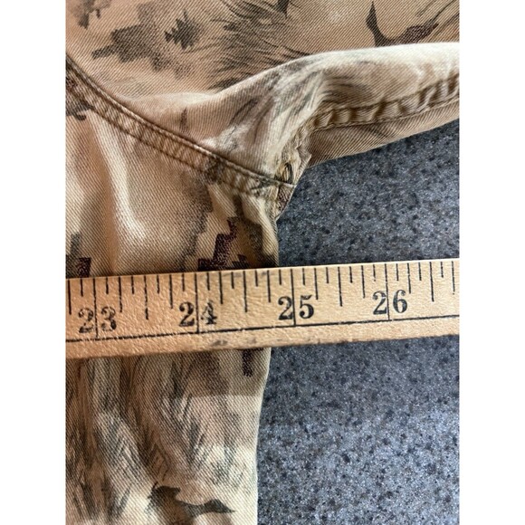 Woolrich Shirt Mens Beige Duck Print Button Up Outdoor Hunting Camping Large - Picture 16 of 16